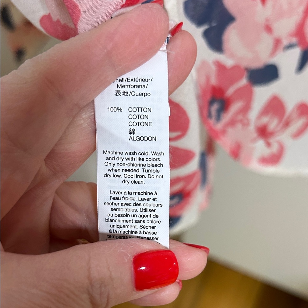 GAP Floral Button-Up Shirt - Pink and Navy - Picture 6 of 6